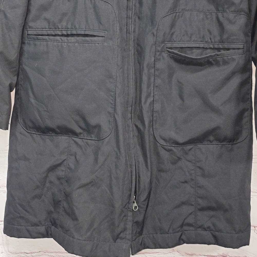 Guess Waterproof Rain Jacket Hoodie Vel-cro Neck Double Zipper Womens Size Small - Picture 5 of 16